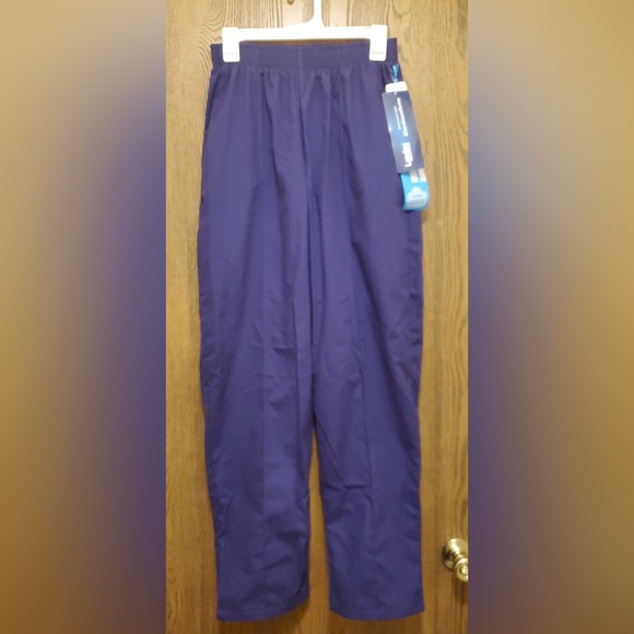 Landau Essentials Creased Front Elastic Waist Pants | NWT | Purple | Sz: M - Picture 2 of 11